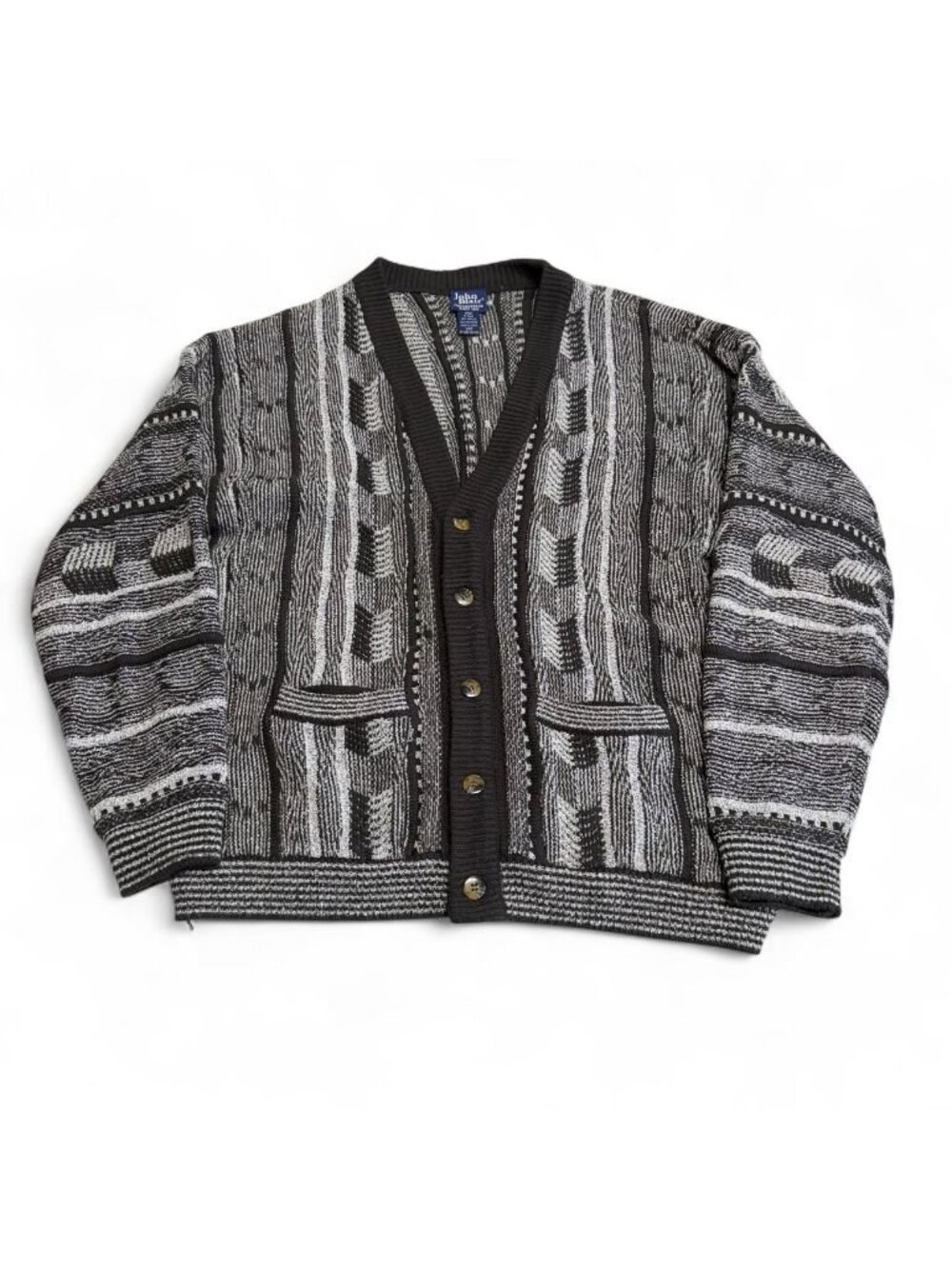 90's Vintage Grandpa Cardigan Sweater Men's Large Eclectic Funky Fall Winter